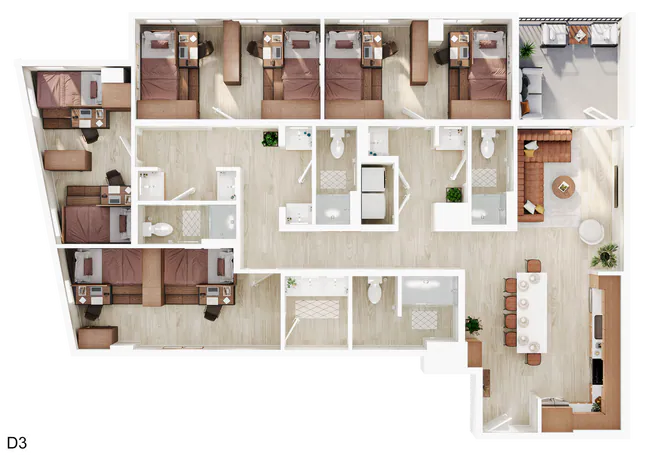 4BR/4BA - D3 Shared floor plan